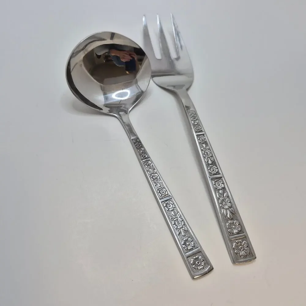 Serta Imperial Stainless Steel Vintage Korea Serving Fork and Ladle Set